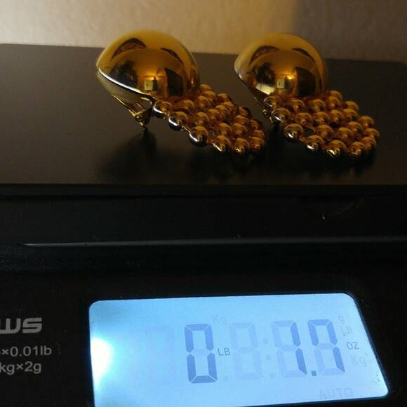 Vintage Edwin Pearl Runway Earrings, Gold Plate, 1950s Mid-century Modern - Picture 9 of 9